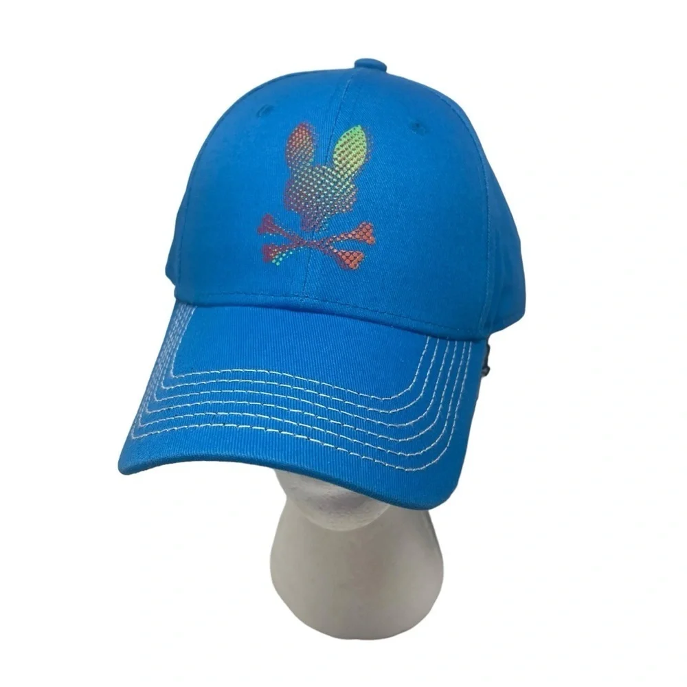 Psycho Bunny Men’s Hindes Trucker Hat Baseball Cap seaport Blue NWT